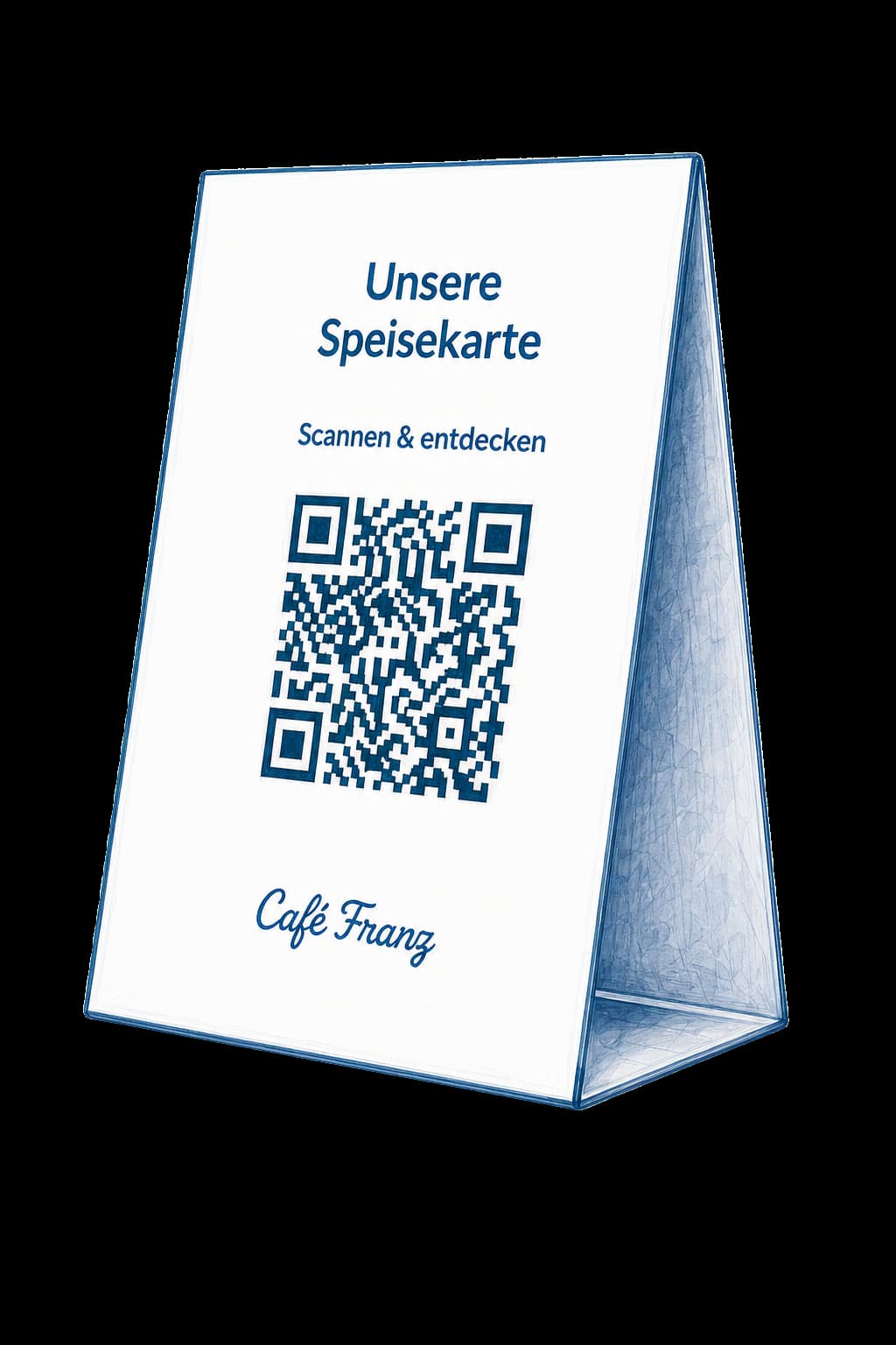QR-Aufsteller für die digitale Speisekarte.